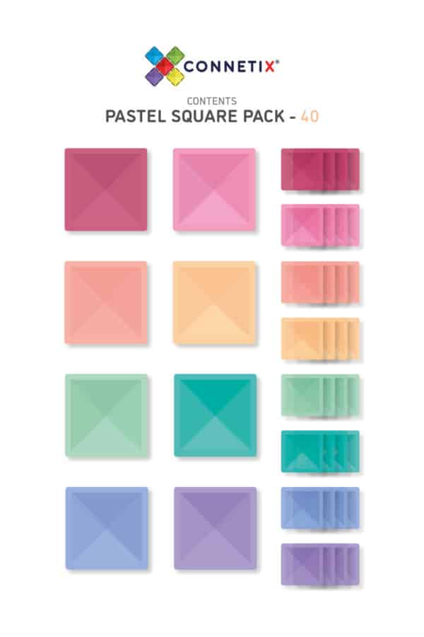 40 Piece Pastel Square Pack US