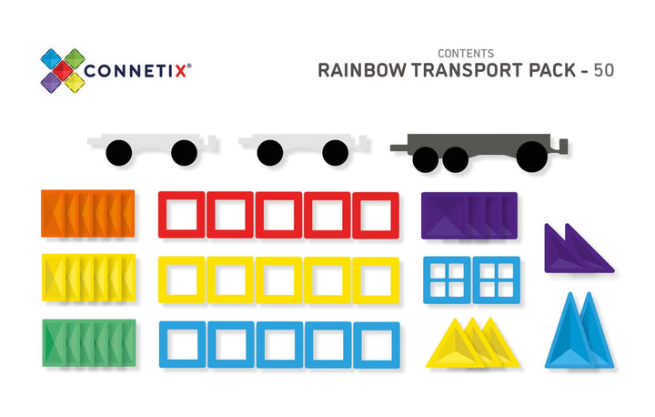 50 Piece Rainbow Transport Pack