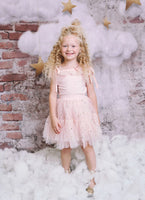 DOLLY® COTTON TOP WITH STARS & MOON ⭐️ 🌙 TULLE BALLET PINK
