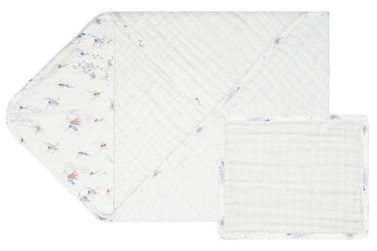 9-Layer Hooded Baby Bath Towel (Organic Cotton) - Fairy Tale