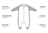 Long Sleeve Footed Sleep Bag 1.0 TOG (Bamboo) - Giraffe Shapes