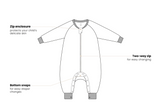 Long Sleeve Footed Sleep Bag 1.0 TOG (Organic Cotton) - Let's Roll!