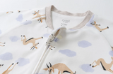Long Sleeve Footed Sleep Bag 1.0 TOG (Organic Cotton) - Gazelle Sky