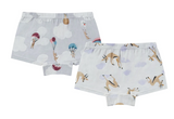 Girls Boy Short Underwear (Bamboo, 2 Pack) - Sahara Sky