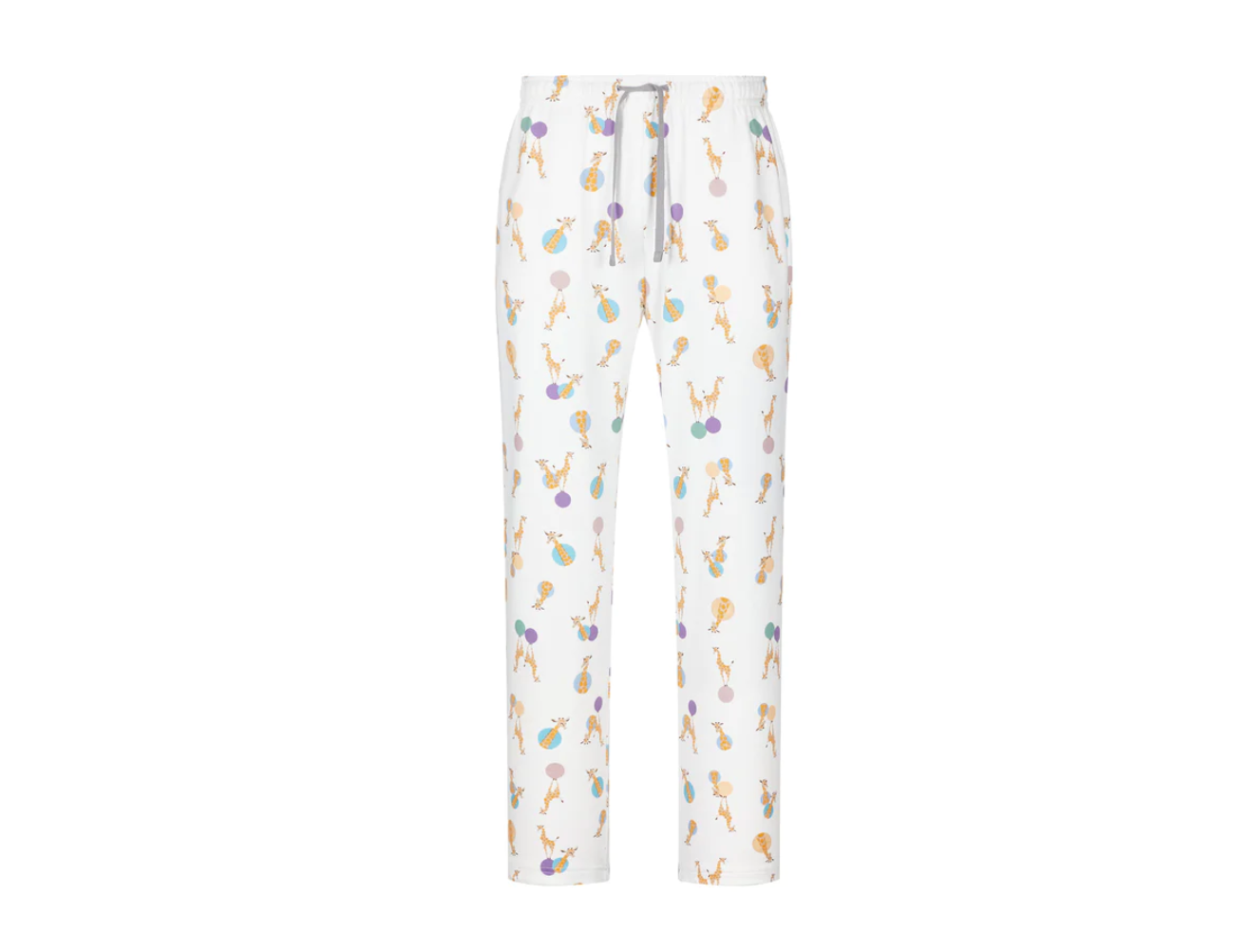 Women's Long Sleeve Pocket Tee PJ Set (Cotton) - Giraffe Shapes
