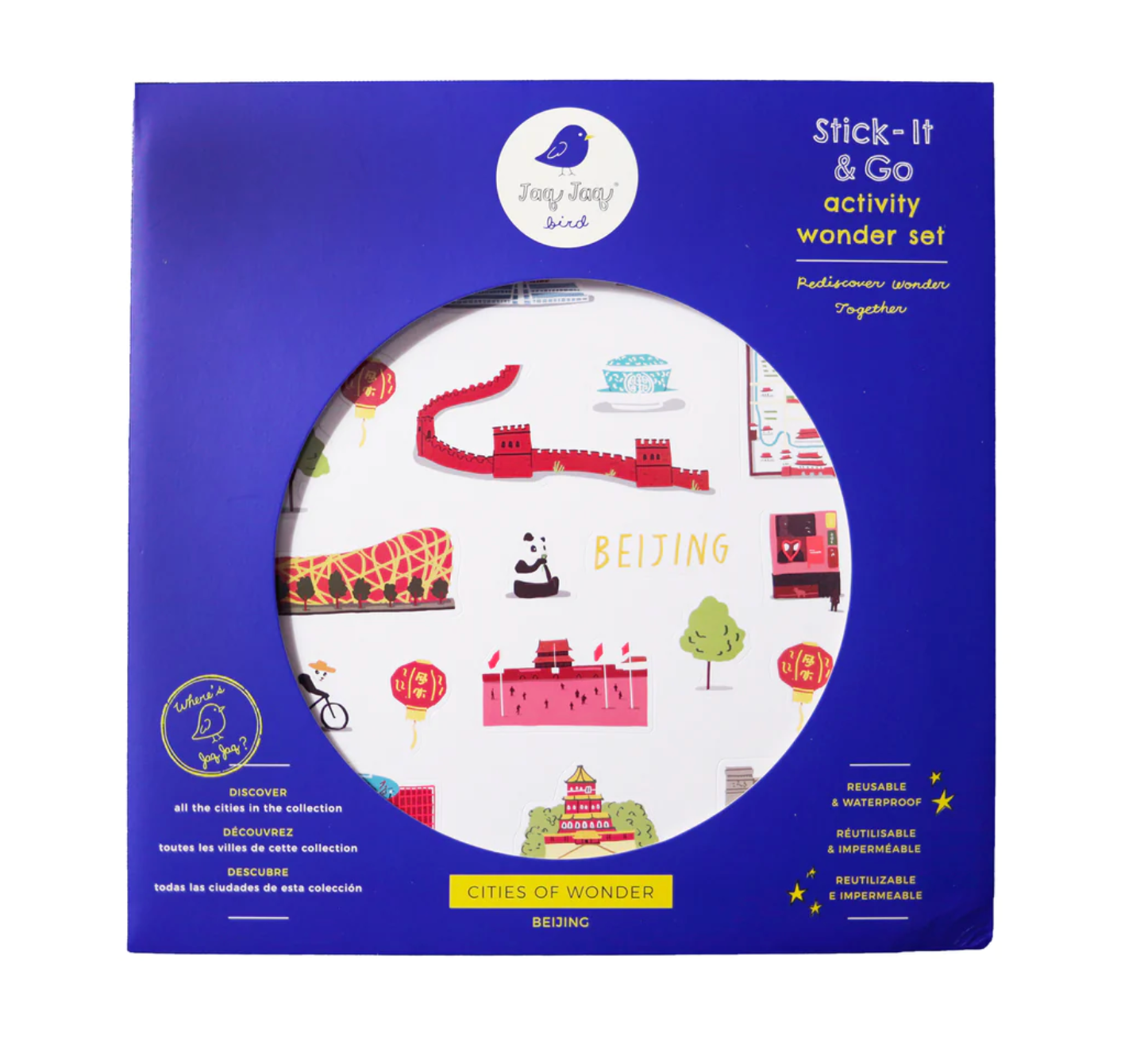 Beijing Waterproof Stickers Activity Set Reusable Map Guide