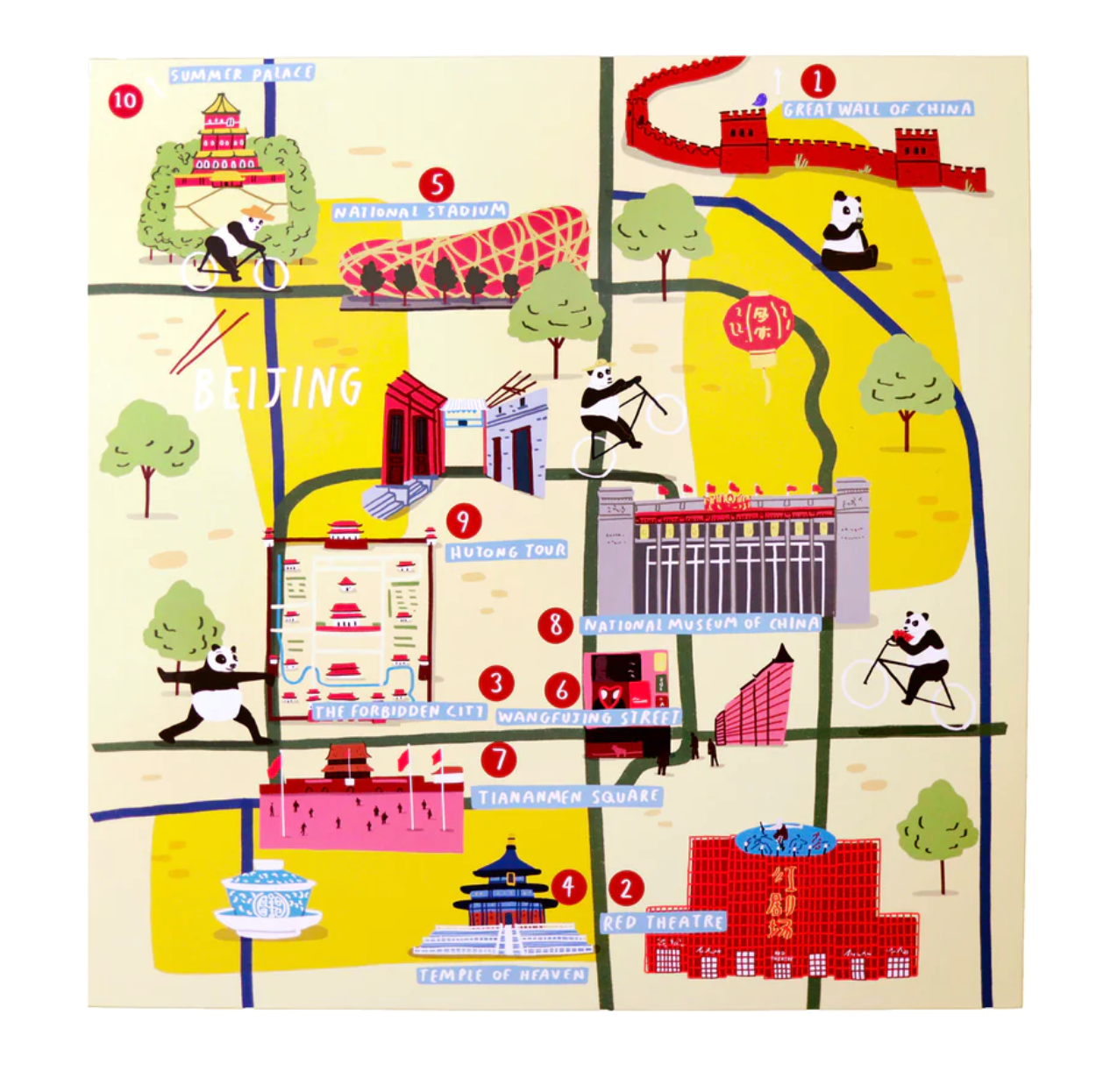 Beijing Waterproof Stickers Activity Set Reusable Map Guide