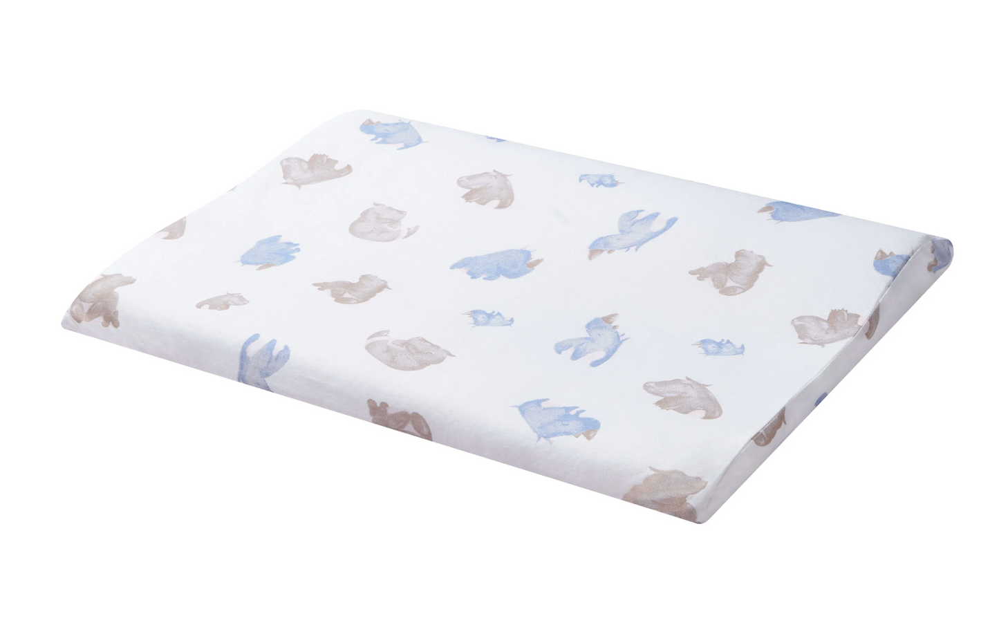 Toddler Pillow and Pillowcase (Bamboo Jersey, Medium) - Rhino Hippo