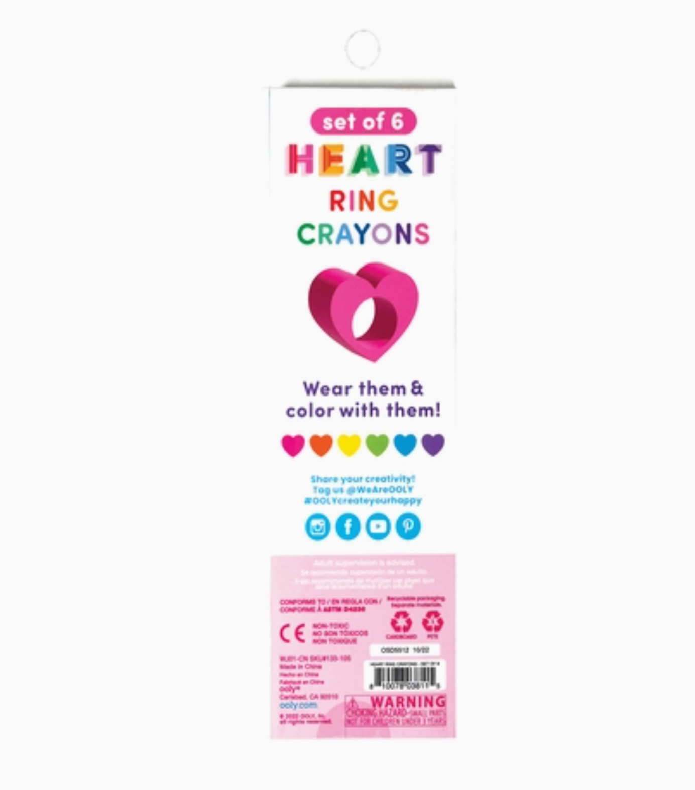 Heart Ring Crayons - Set of 6