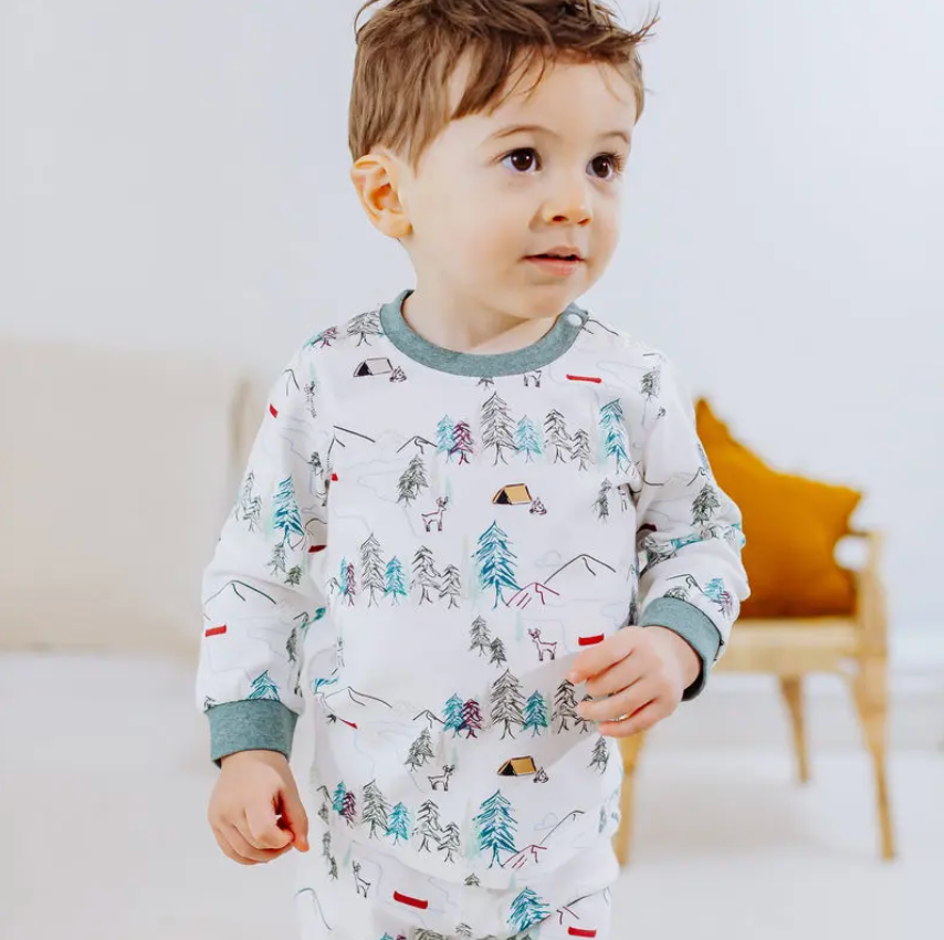 Organic Cotton Long Sleeve Two-Piece PJ Set Happy Trails