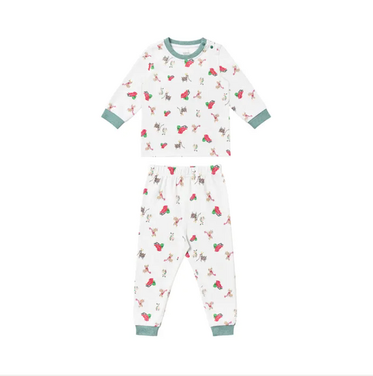 Organic Cotton Long Sleeve Two-Piece PJ Set Sleigh All Day