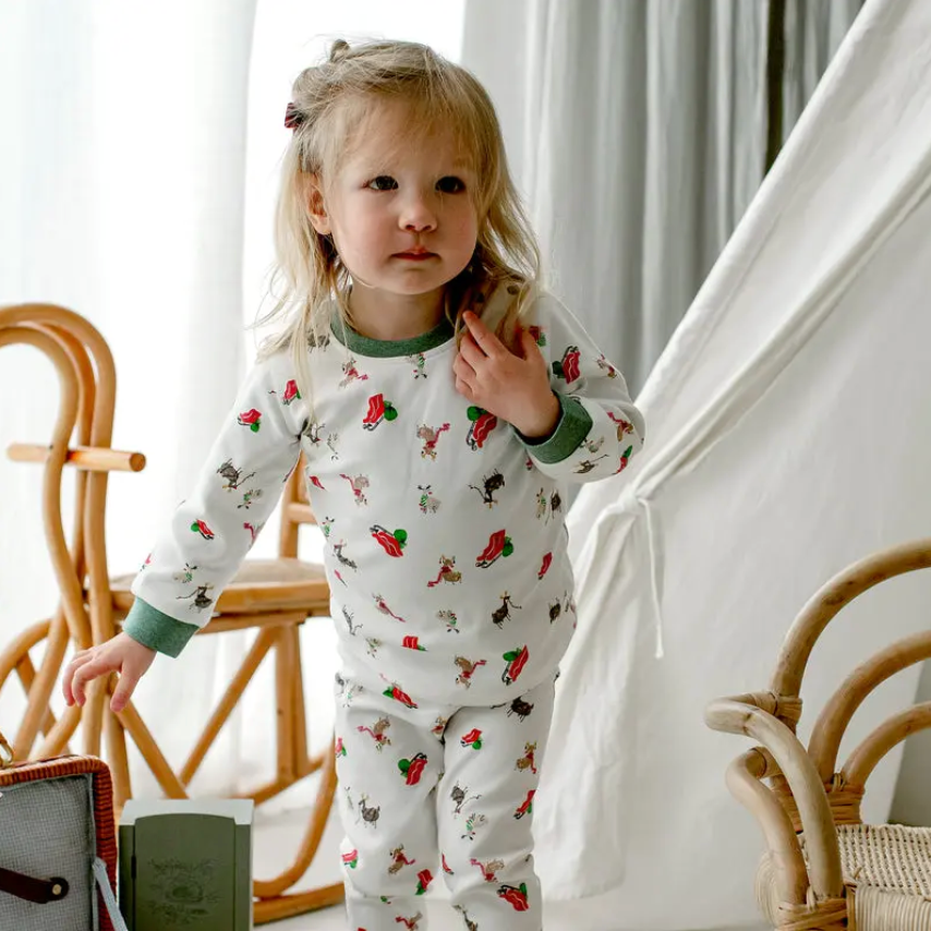 Organic Cotton Long Sleeve Two-Piece PJ Set Sleigh All Day