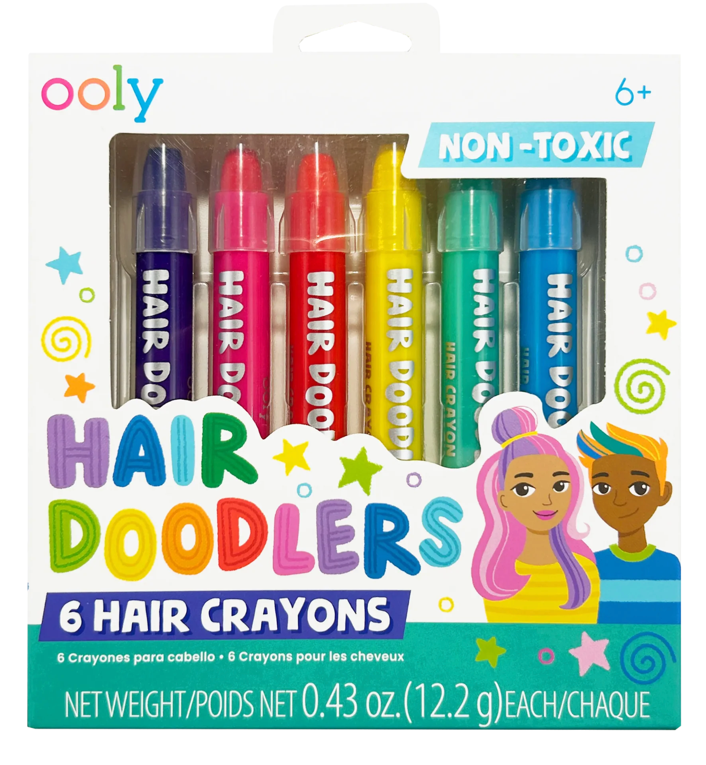 Hair Doodlers Hair Crayons - Set of 6