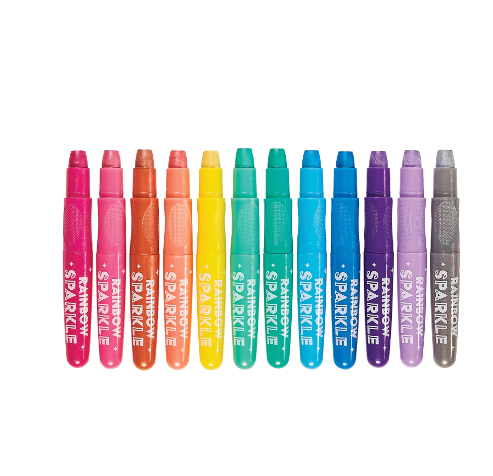 Rainbow Sparkle Metallic Watercolor Gel Crayons - Set of 12