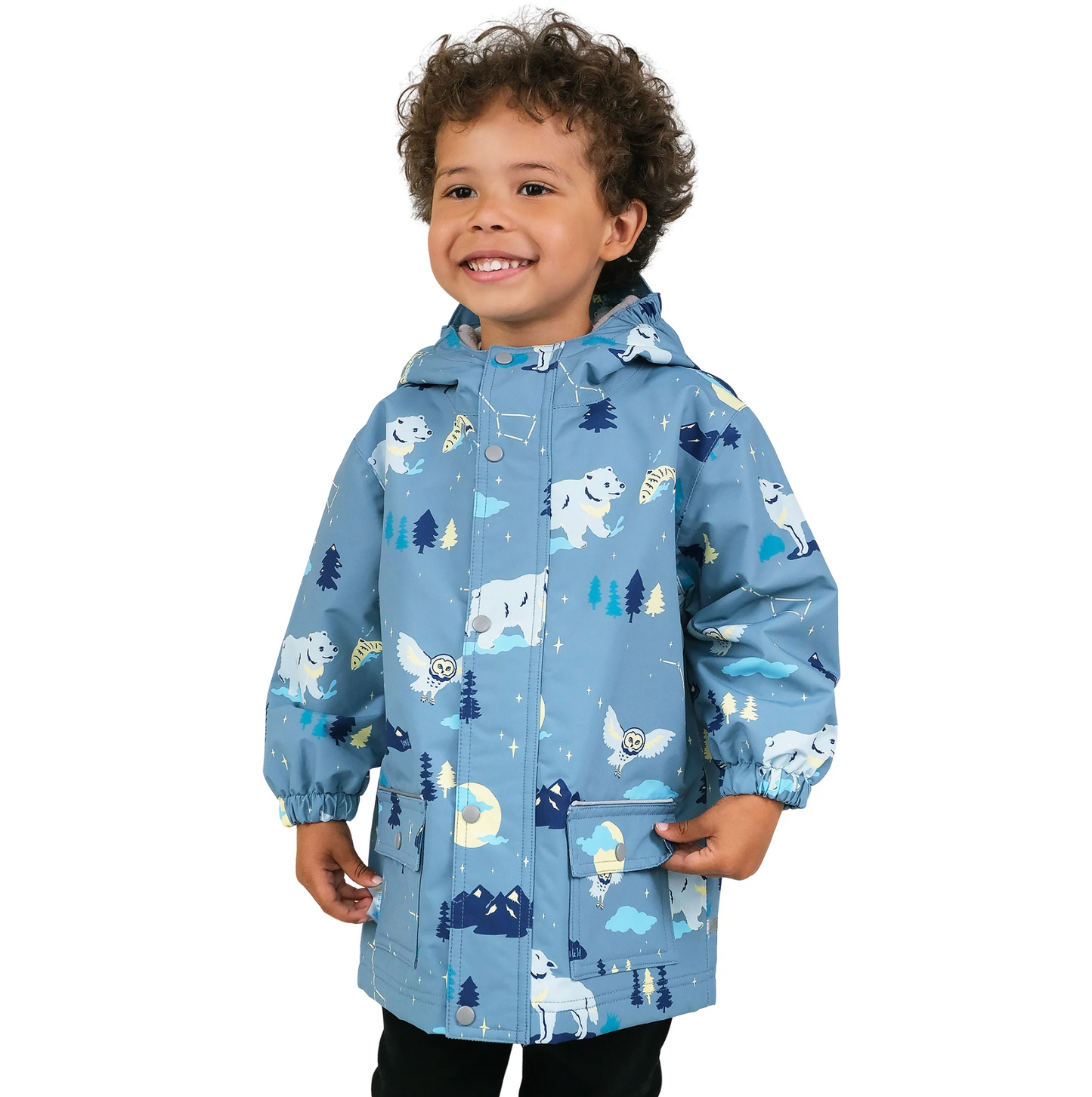 Kids Fleece Lined Rain Jackets | Wolf and Bear (4-5Y only)