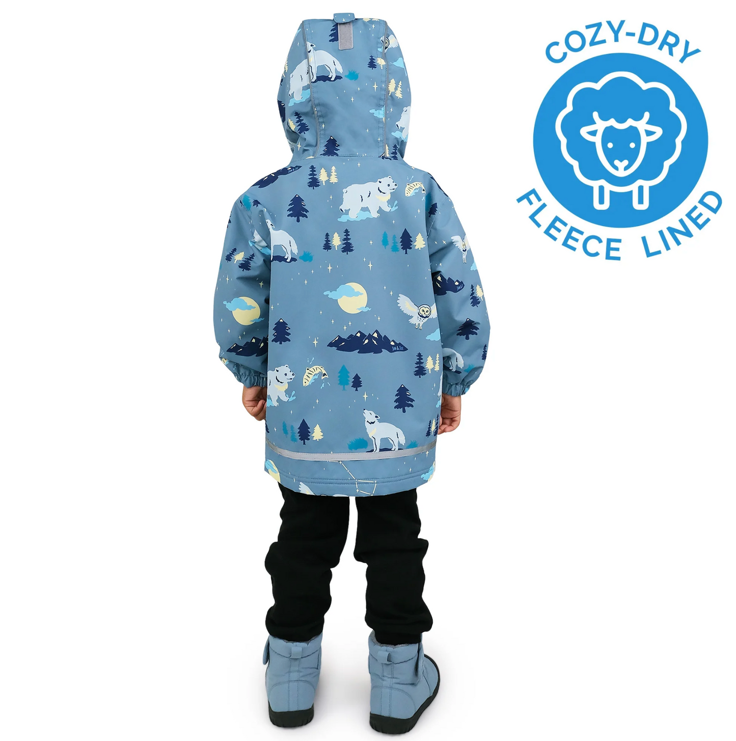Kids Fleece Lined Rain Jackets | Wolf and Bear (4-5Y only)