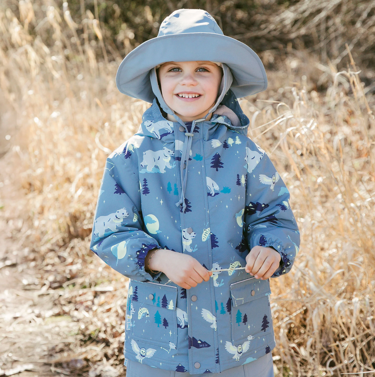 Kids Fleece Lined Rain Jackets | Wolf and Bear (4-5Y only)