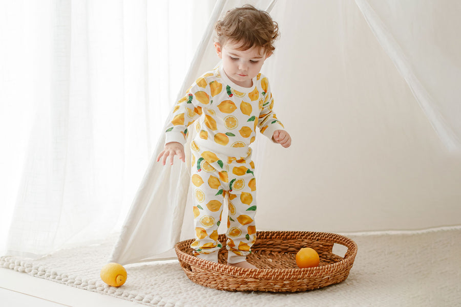 Bamboo Jersey Two-Piece Long Sleeve PJ Set - Eric Carle Lemon Squeezy