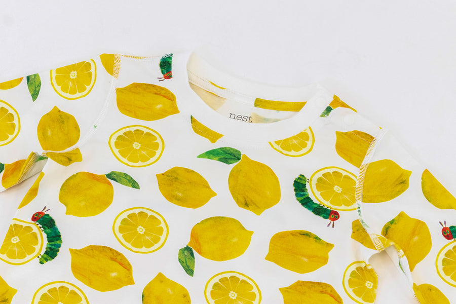 Bamboo Jersey Two-Piece Long Sleeve PJ Set - Eric Carle Lemon Squeezy