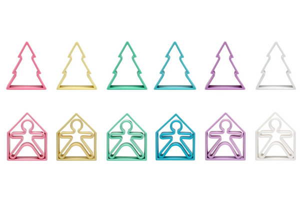 Pastel Kids Houses & Trees 6 Pack (Assorted Pastel Colors)