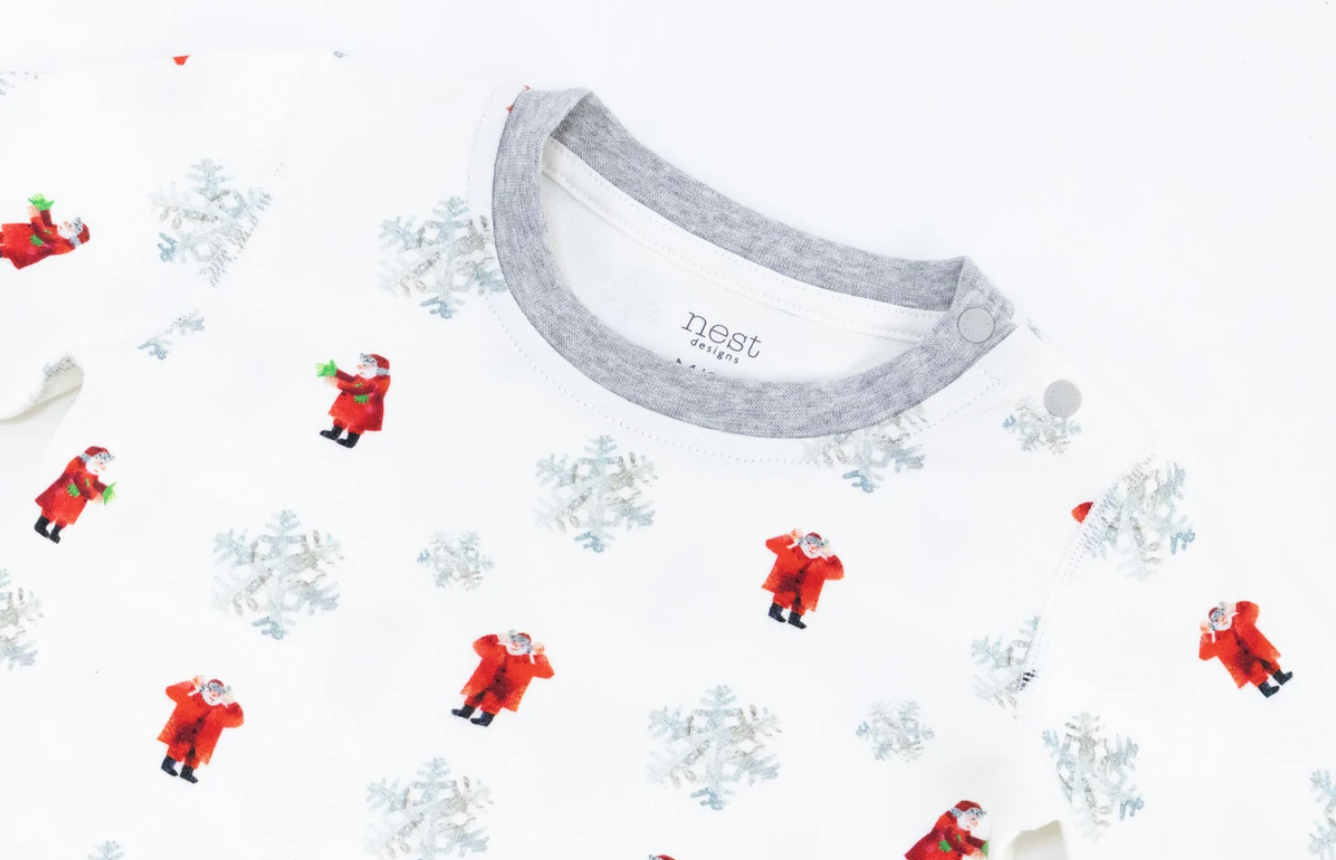 Organic Cotton Two-Piece PJ Set - Santa Santa