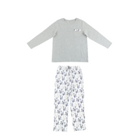 Women's Organic Cotton Long Sleeve Pocket Tee PJ Set - Dear Oh Deer