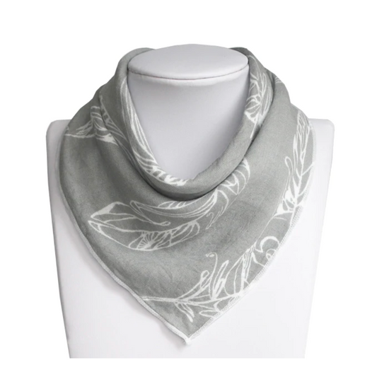 Bamboo Baby Bandana Bib - Feather Grey