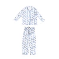 Women's Bamboo Long Sleeve Button-up PJ Set - Blue Reef