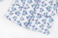 Women's Bamboo Long Sleeve Button-up PJ Set - Blue Reef
