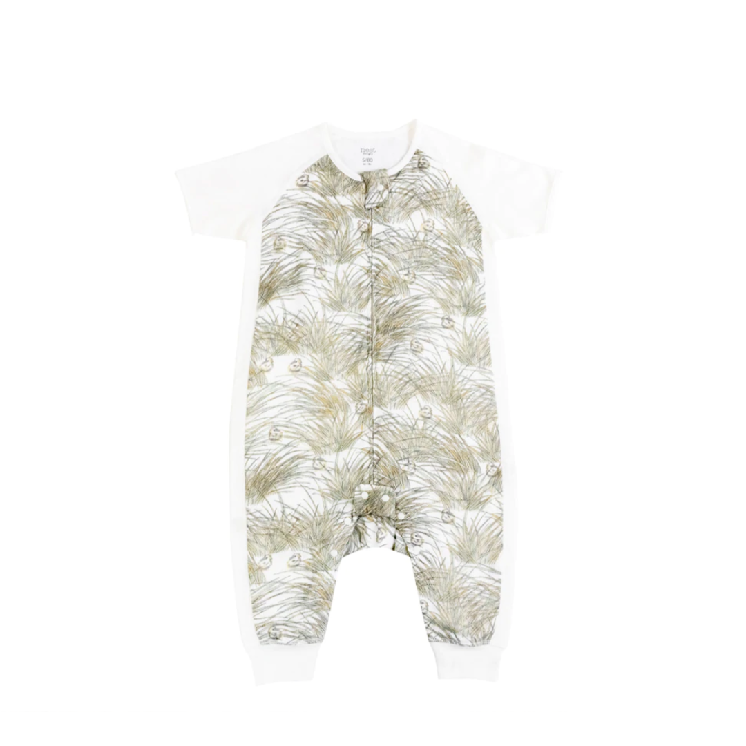 Raglan Bamboo Pima Short Sleeve Sleep Suit 0.6 TOG - Seagulls & Seagrass (4-6T Only)