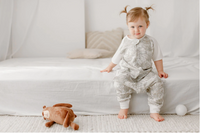 Raglan Bamboo Pima Short Sleeve Sleep Suit 0.6 TOG - Seagulls & Seagrass