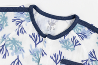 Bamboo Pima Short Sleeve Romper - Blue Reef