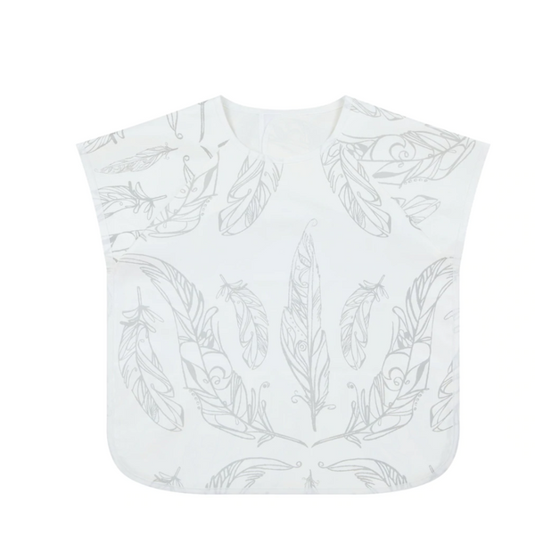 Short Sleeve Bib Cover - Feather White