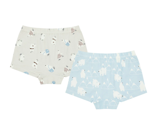 Bamboo Girls Boy Short Underwear (2 Pack) - Polar Bear