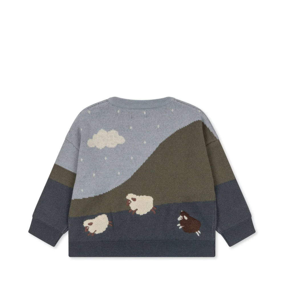 Lapis knit blouse - quarry sheep