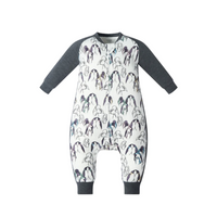 Bamboo Long Sleeve Footed Sleep Bag 1.0 TOG - Penguin Love