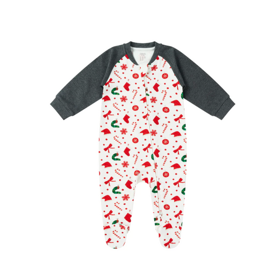 Organic Cotton Footed Sleeper - Eric Carle Candy Cane Lane (6-12M Only)