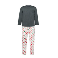 Men's Organic Cotton Long Sleeve Pocket Tee PJ Set - Eric Carle Candy Cane Lane