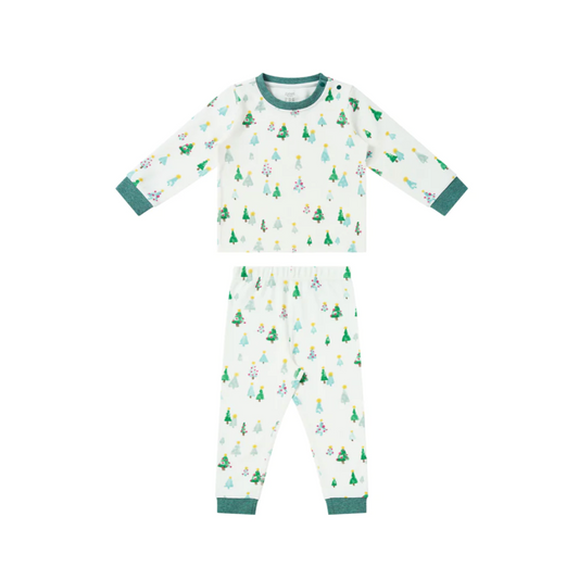 Organic Cotton Two-Piece PJ Set - Twinkle Trees (12-18M Only)