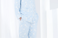 Women's Bamboo Long sleeve Button-up PJ Set - Snowy Peaks