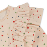 MANUCA FRILL ONESIE - MULTI HEARTS