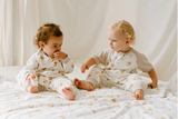 Raglan Bamboo Pima Short Sleeve Footed Sleep Bag 0.6 TOG - The Lion and The Mouse