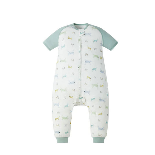 Raglan Bamboo Pima Short Sleeve Footed Sleep Bag 0.6 TOG -The Ant & The Grasshopper