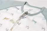 Raglan Bamboo Pima Short Sleeve Footed Sleep Bag 0.6 TOG -The Ant & The Grasshopper