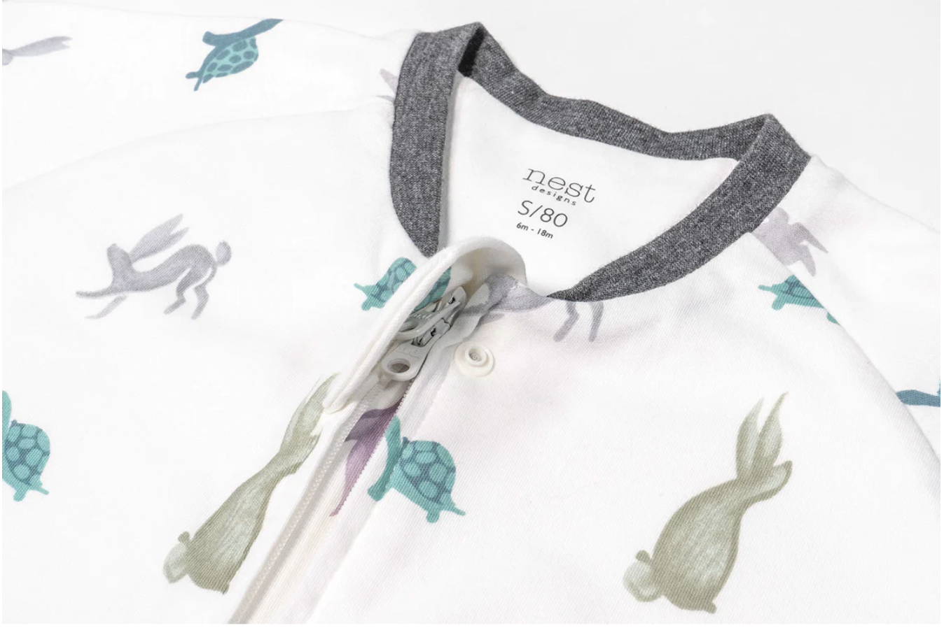 Avocado Bamboo Long Sleeve Footed Sleep Bag 1.0 TOG - The Tortoise & The Hare