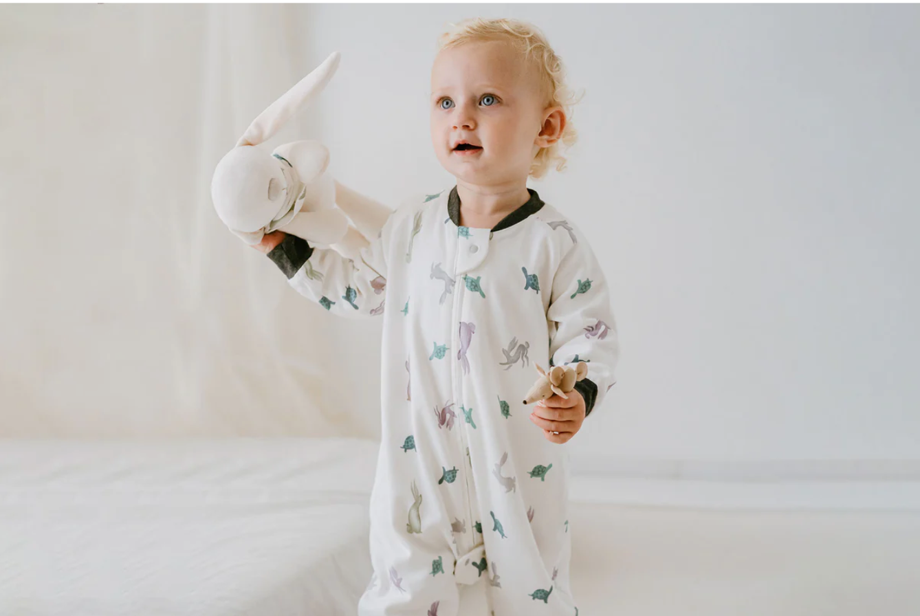 Avocado Bamboo Long Sleeve Footed Sleep Bag 1.0 TOG - The Tortoise & The Hare